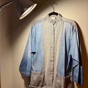 Vintage Two-Tone Denim Smock Jacket